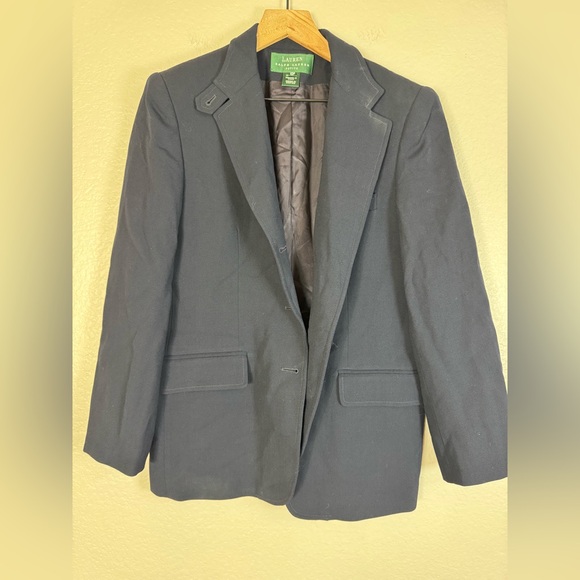 Lauren Ralph Lauren Vintage Regent Navy Blue Wool Blazer Coat size 10P 10 Petite - Picture 9 of 9